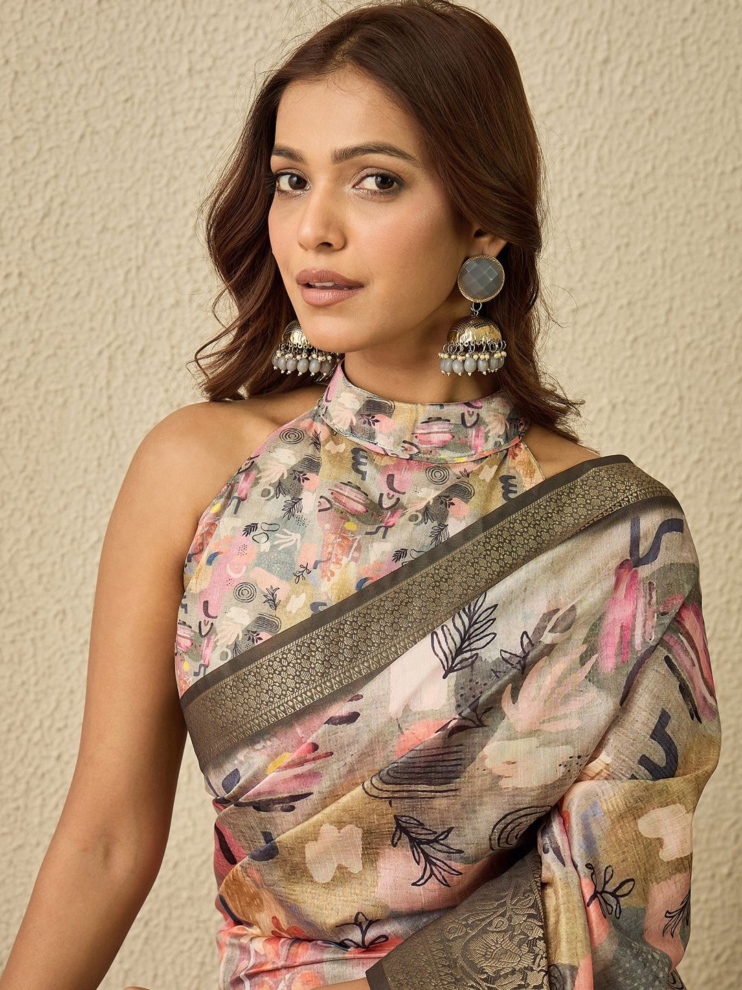 Saree mall Zari Organza Sungudi Sarees