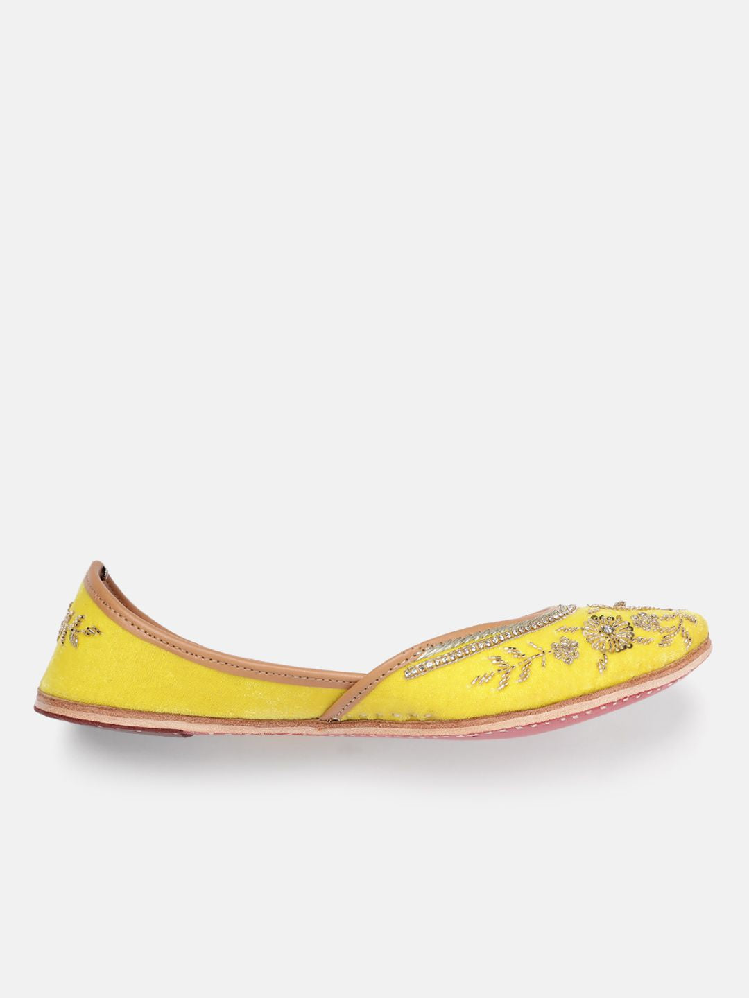 House of Pataudi Leather Sequined Embellished Mojaris