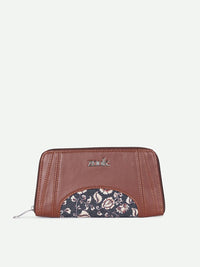 Zouk Arika Wanita Chittoor Blue Kalamkari Dompet Zipper dicetak