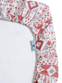 KLOTTHE Red Geometric 400 TC Cadar Katil King dengan 2 Sarung Bantal