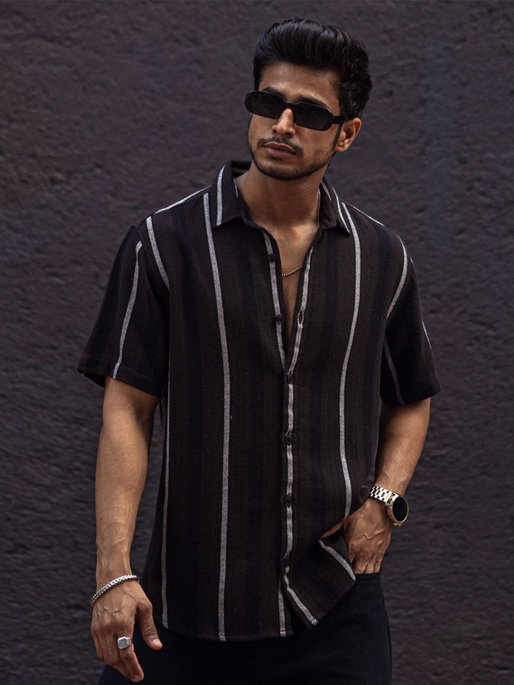 Powerlook Men Vertical Stripes Opaque Casual Shirt