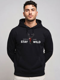 Adro Hustle Hard Stay Wild 320 GSM Fleece Printed Graphic Sweatshirt