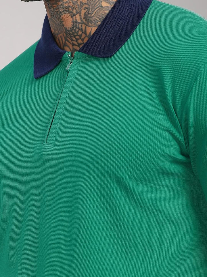 Tshirts ADRO Men Turquoise Blue Cotton