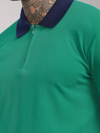 Tshirts ADRO Men Turquoise Blue Cotton
