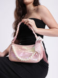DressBerry Croc Textured Structured Shoulder Bag