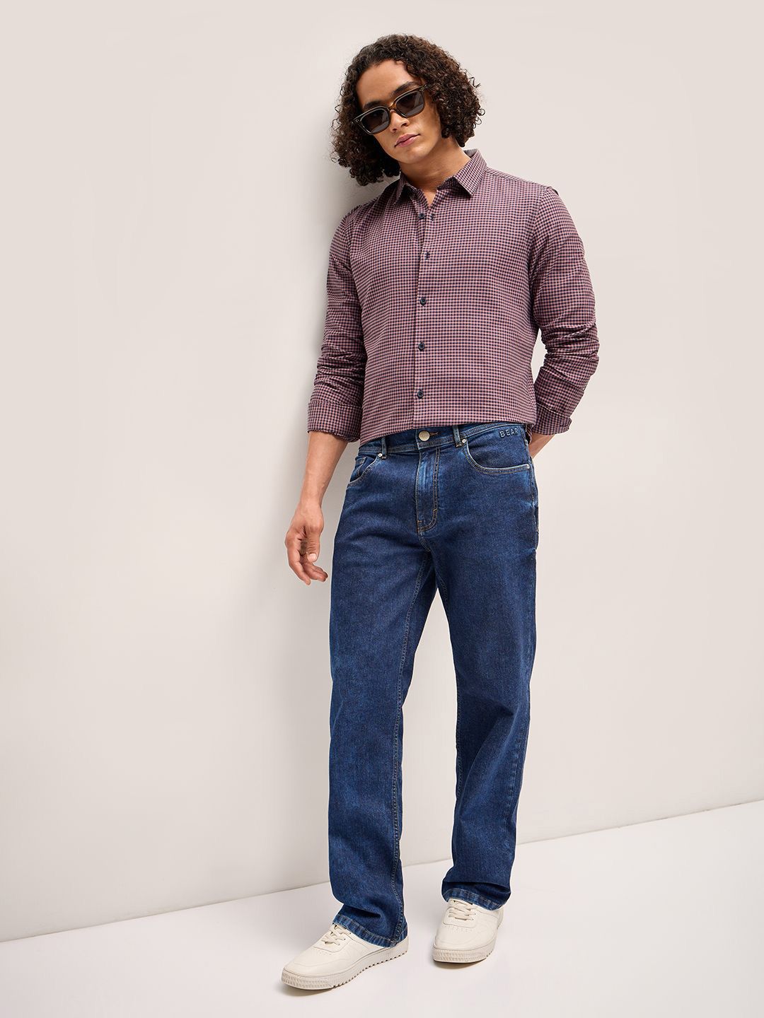 THE BEAR HOUSE Men Checked Slim Fit Pure Cotton Casual Shirt