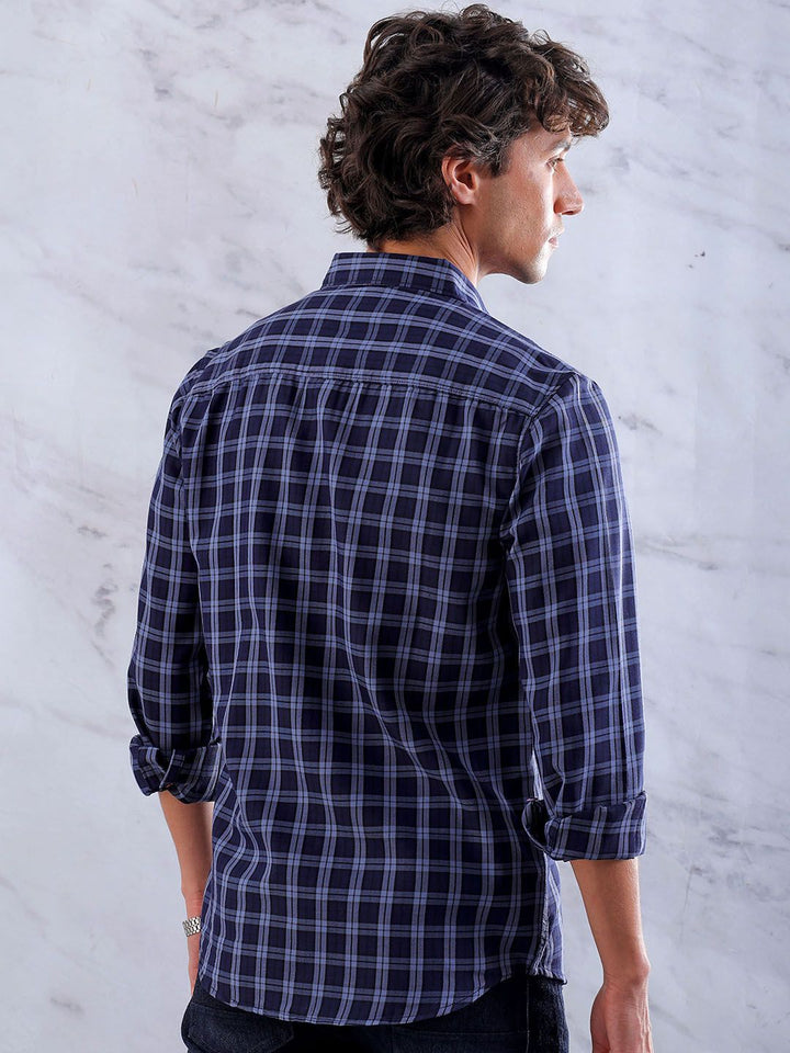 The Indian Garage Co Men Slim Fit Cotton Checked Casual Shirt