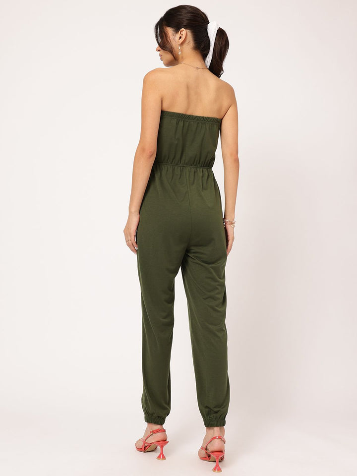 DressBerry Effortless Elegance Strapless Waist Tie-Up Bandeau Jumpsuit