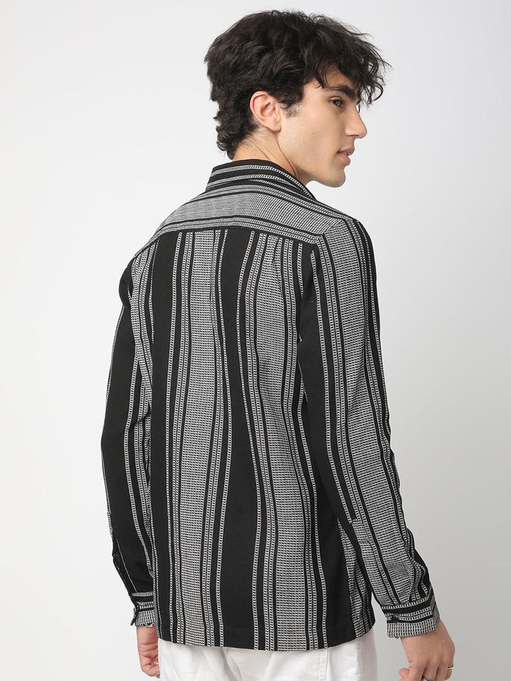 VASTRADO Men Classic Spread Collar Multi Striped Cotton Slim Fit Casual Shirt