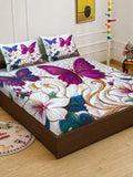 Myntra Elegant Homes Multicoloured Floral 400 TC King 7D Bedsheet with 2 Pillow Covers