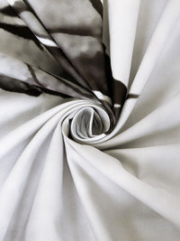 KLOTTHE White & Grey Floral Printed Flat 300 TC King Fine Bedsheet Dengan 2 Sarung Bantal