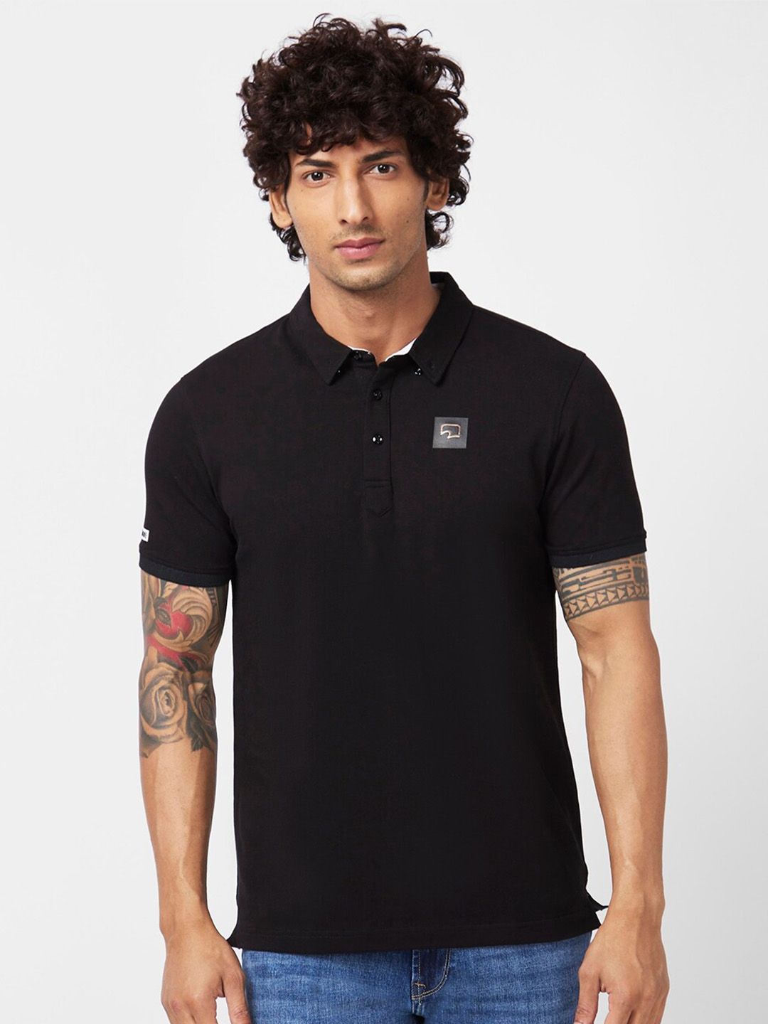 SPYKAR Polo Collar Slim Fit Cotton T-Shirt