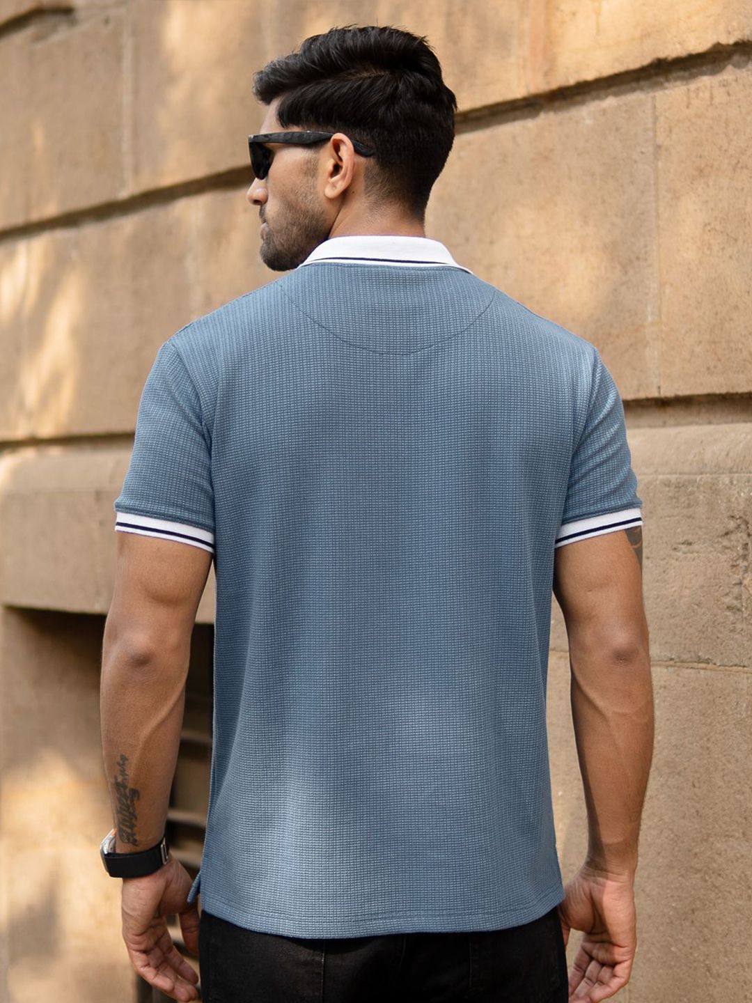 Powerlook Men Solid Polo Collar T-shirt