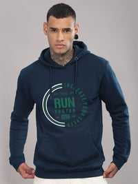 ADRO Men Typography Printed Hood Cotton Pullover Sweatshirt