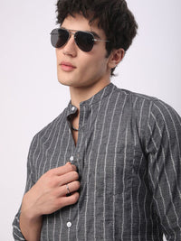 VASTRADO Men Classic Slim Fit Opaque Striped Casual Shirt