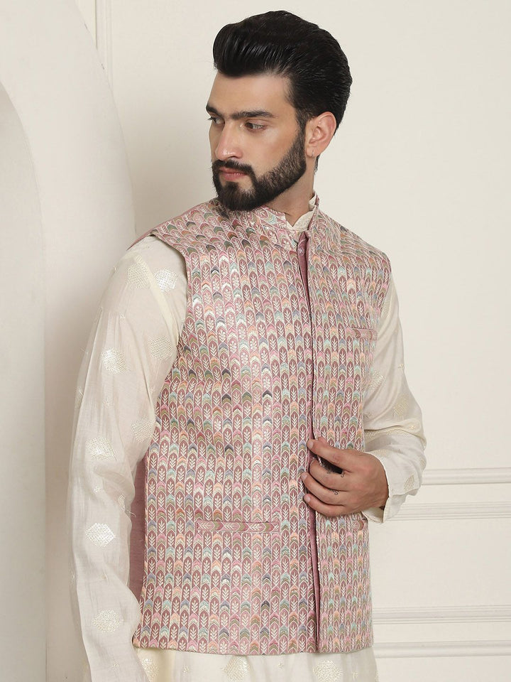 SOJANYA LUXE Jaket Nehru Kolar Mandarin Sulam Lelaki