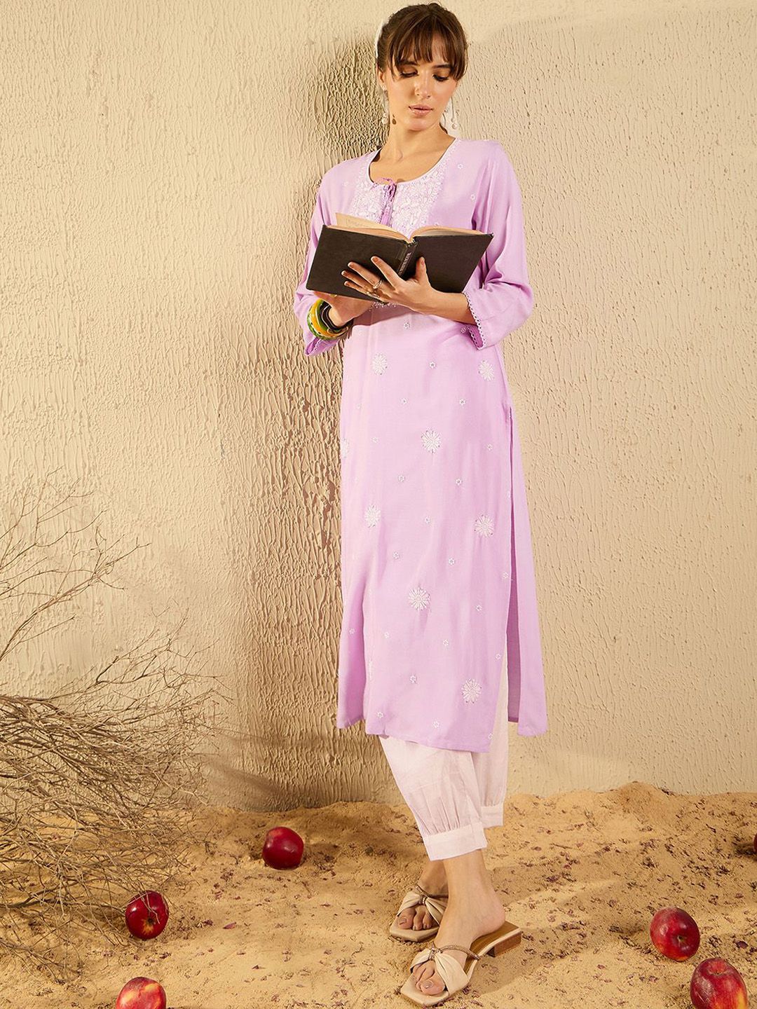 Indo Era Women Mirror Work Anarkali Kurta