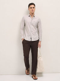 THE BEAR HOUSE Men Spread Collar Geometric Printed Pure Cotton Tailored Fit Formal Shirt