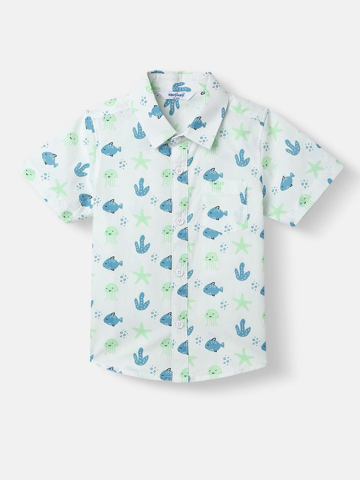 Nauti Nati Boys Printed Shirt with Shorts