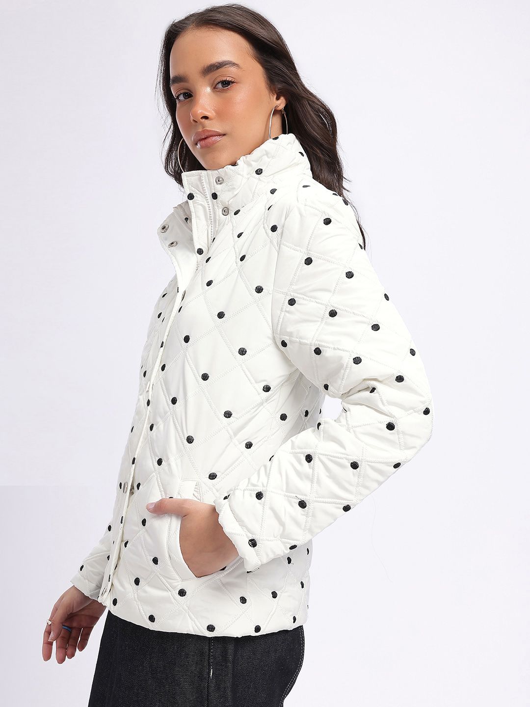 DressBerry Thread worked Polka Pulse Quilted Jacket