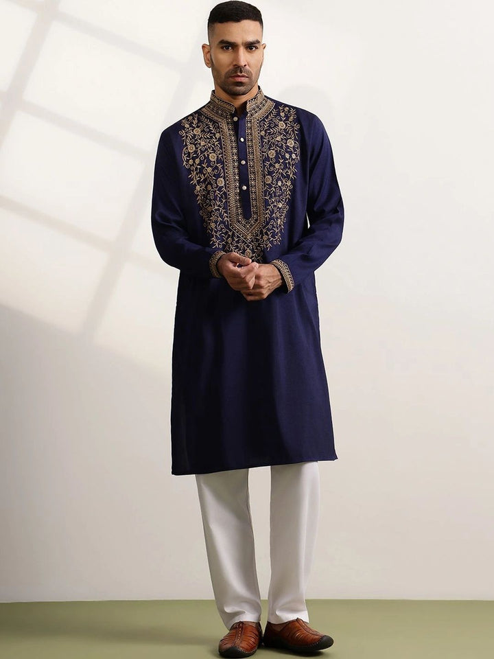 Anouk Men Ethnic Motifs Embroidered Regular Thread Work Kurta with Pyjamas