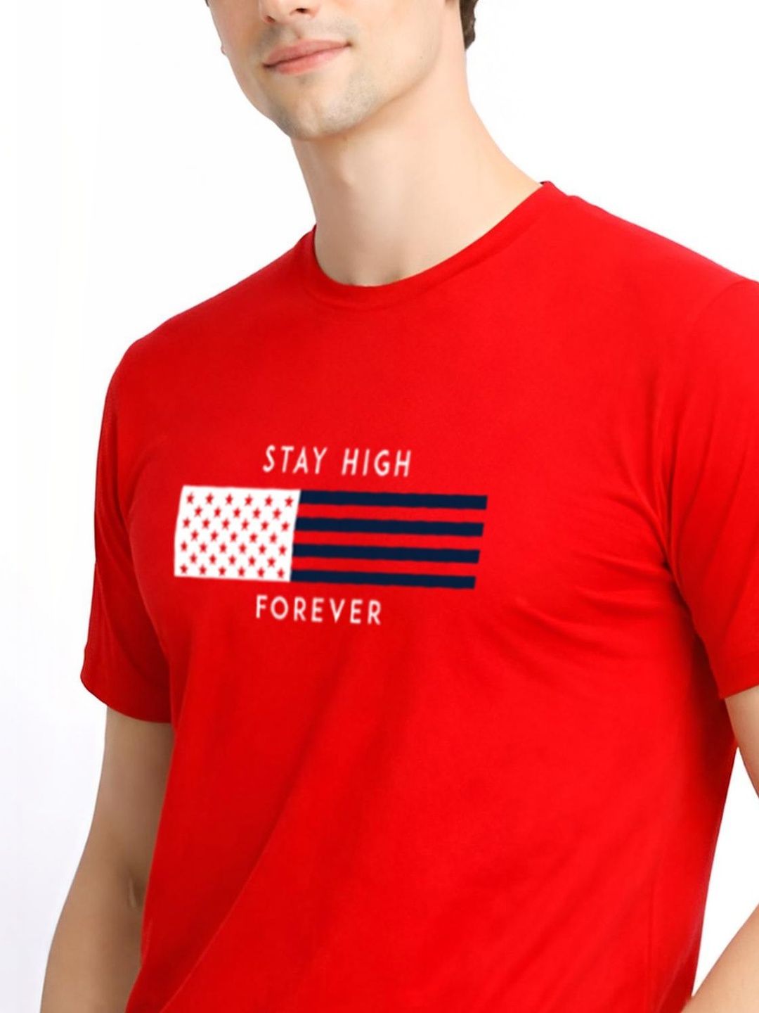 ADRO Typography Printed Round Neck Short Sleeves Regular Fit Pure Cotton T-shirt