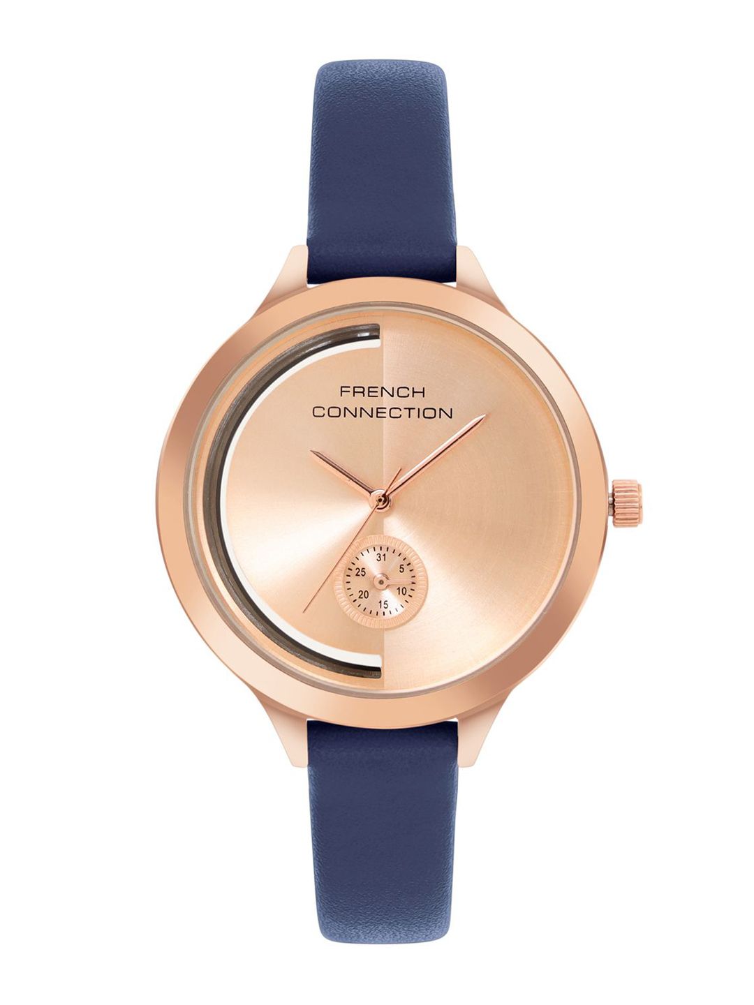 Sambungan Perancis Wanita Dial & Tali Kulit Analog Watch FCB12Ul