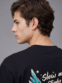 ADRO Men Printed Drop-Shoulder Sleeves T-shirt
