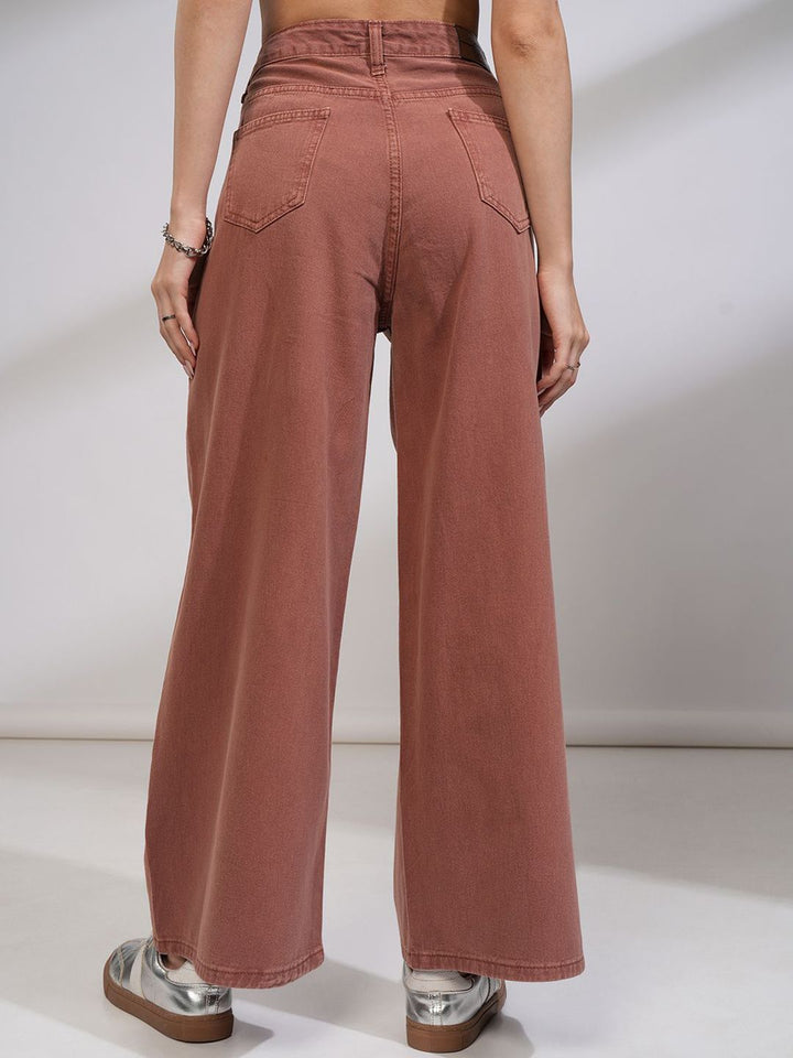 Tokyo Talkies Women High Waist Pure Cotton Flared Jeans