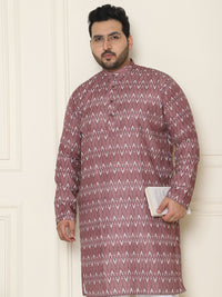 SOJANYA PLUS Geometric Printed Mandarin Collar Pure Cotton Straight Kurta with Pyjamas
