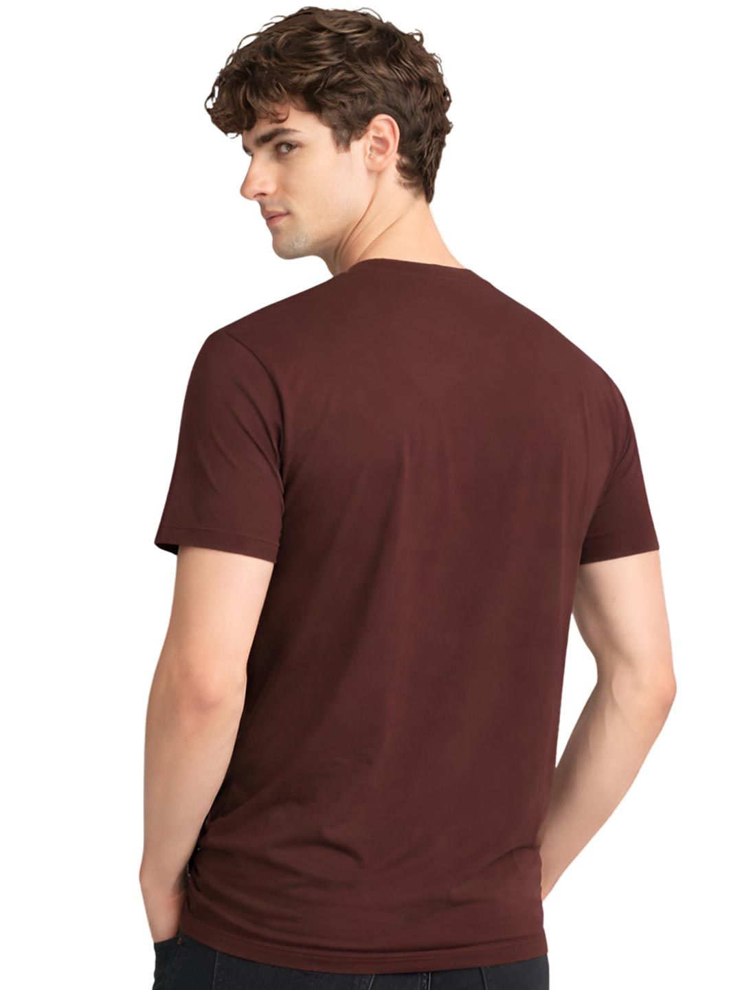 ADRO Cross Typography Printed Round Neck Short Sleeves Cotton T-shirt