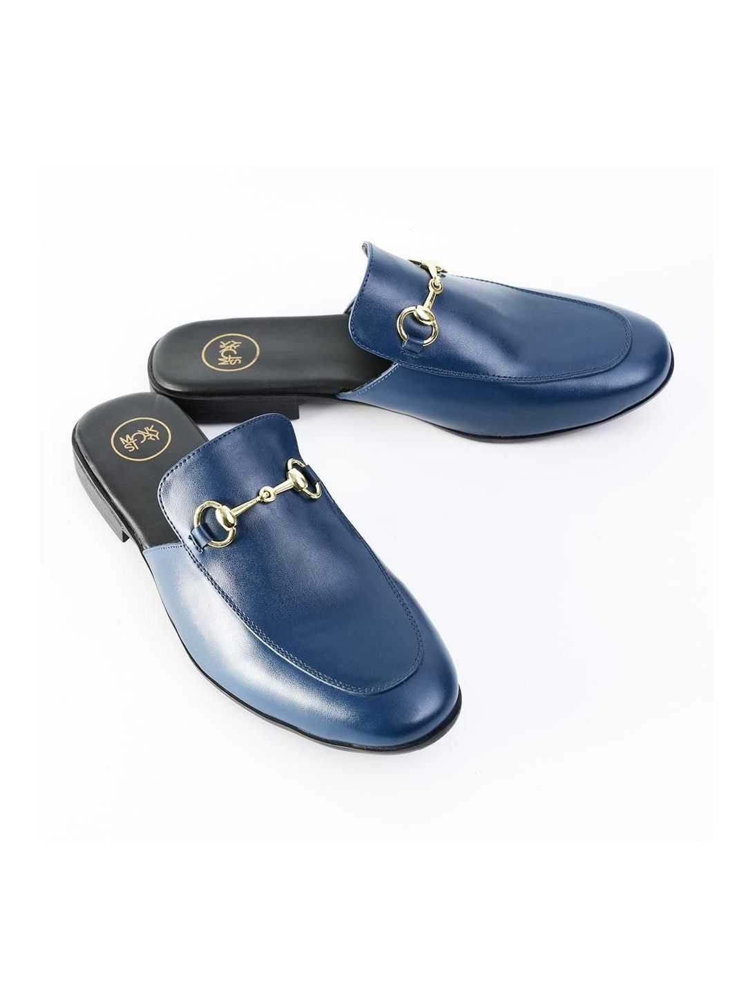 MONKSTORY Horsebit Classic Mules - Biru