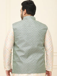 SOJANYA PLUS Lelaki Plus Size Printed Mandarin Collar Nehru Jaket