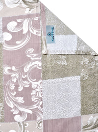 KLOTTHE Cadar Katil Double 300 TC Bercetak Merah Jambu & Putih Dengan 2 Sarung Bantal- 2.5 m x 2.25 m