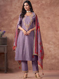 Varanga Women Floral Embroidered Regular Kurta with Trousers & With Dupatta