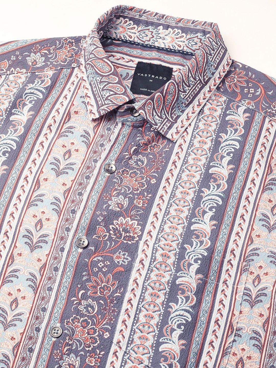 VASTRADO Men Classic Slim Fit Opaque Printed Casual Shirt