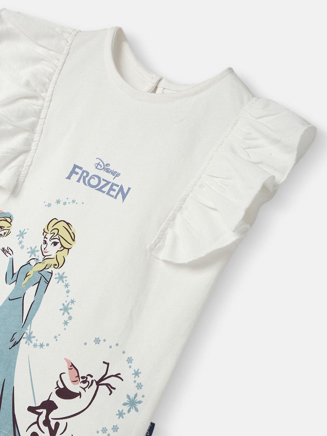 Nauti Nati Girls Frozen Disney Princess Printed Short Sleeves Pure Cotton Top With Skirt