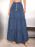 Sassafras Wanita Denim Maxi Skirt