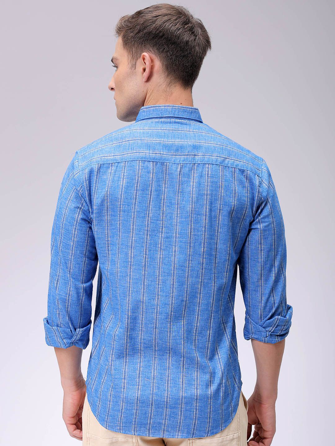 The Indian Garage Co Men Slim Fit Multi Stripes Opaque Striped Casual Shirt