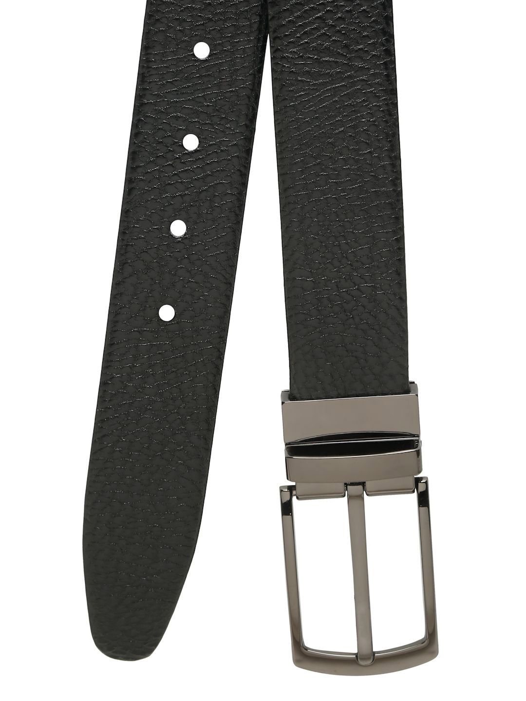 Teakwood Leathers Men Textured Leather Reversible Formal Belt