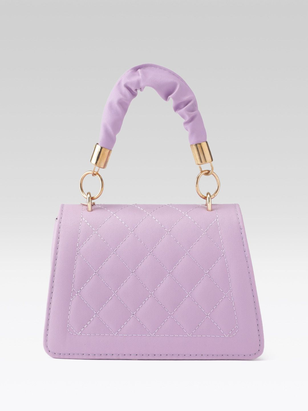 DressBerry Structured Quilted Satchel Bag