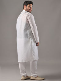 SOJANYA PLUS Plus Size Men Ethnic Motifs Embroidered Pure Cotton Kurta With Pyjamas