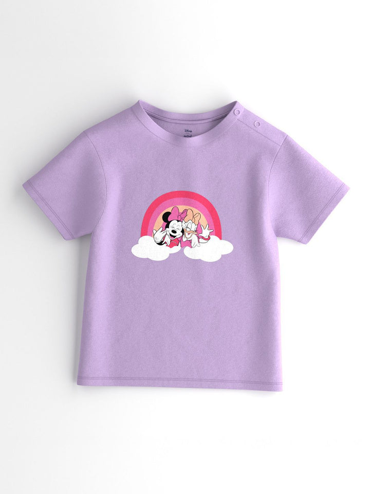 NautiNati Disney Girls Cotton Minnie & Daisy Printed Set of T-shirt and Shorts