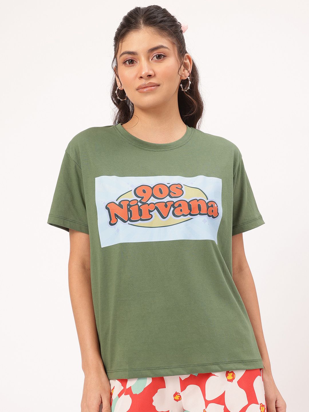DressBerry Nirvana Nostalgia Printed Relaxed Fit T-shirt