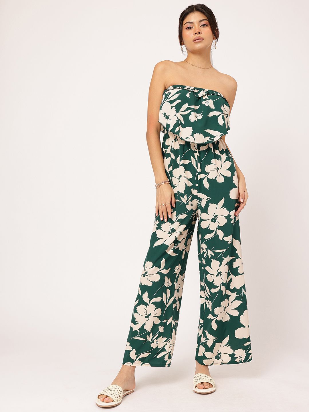 DressBerry Strapless Serenity Floral Print Layered Bandeau Jumpsuit
