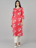 KALINI Women Floral Printed Keyhole Neck Kurta