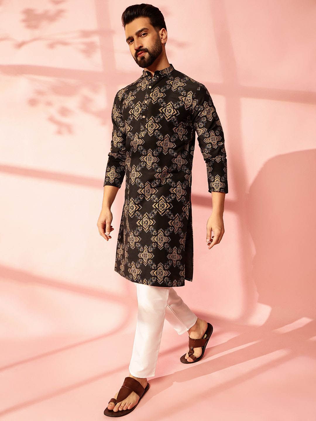 Anouk Men Ethnic Motifs Printed Regular Kurta with Pyjamas