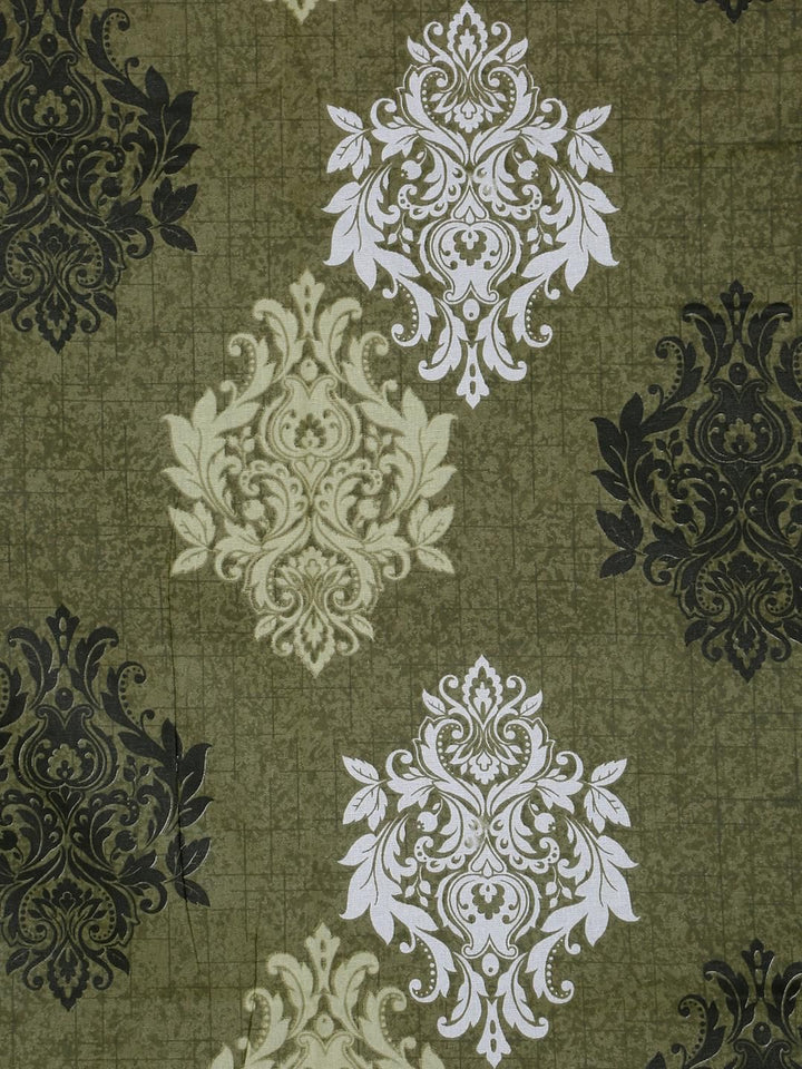 KLOTTHE Olive Floral Cotton Single Bedsheets