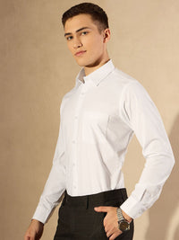 DENNISON Men Smart Spread Collar Solid Cotton Formal Shirt