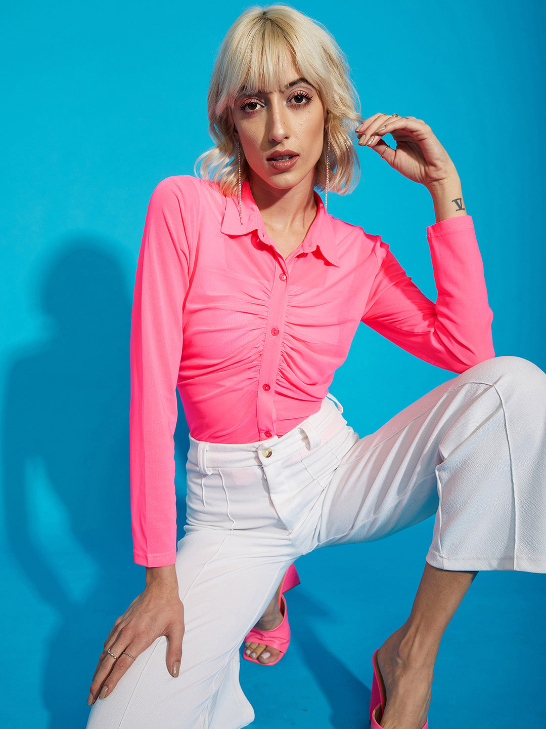 SASSAFRAS Slim Fit Sheer Casual Shirt